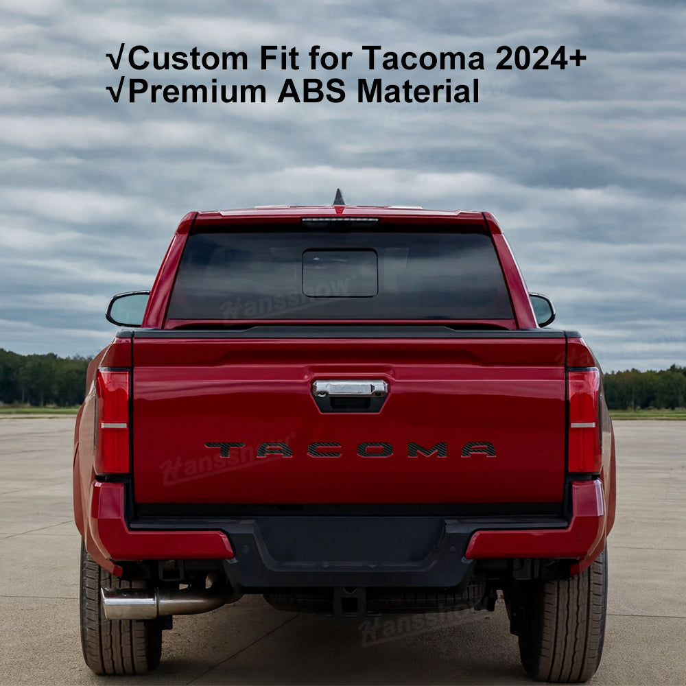 Tacoma Tailgate Letters ABS Tailgate Insert Matte Black/Carbon Fiber Texture Rear Emblem for Toyota