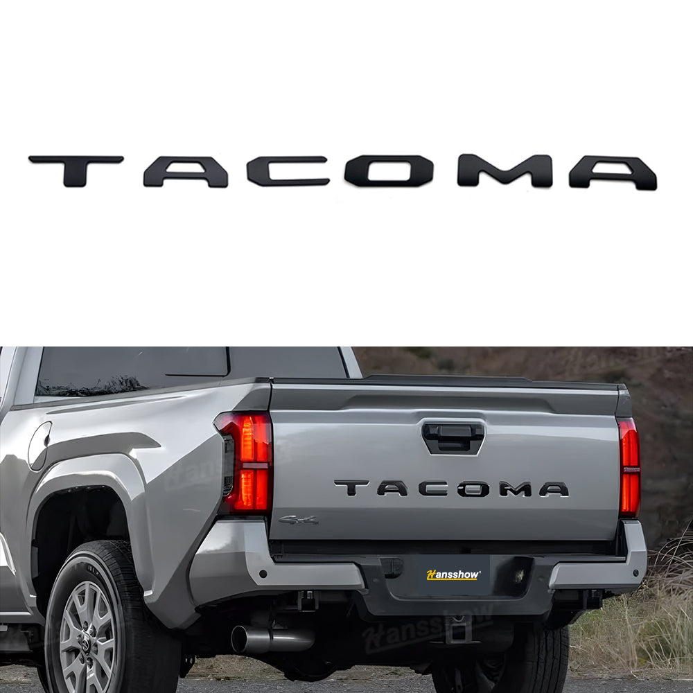 Tacoma Tailgate Letters ABS Tailgate Insert Matte Black/Carbon Fiber Texture Rear Emblem for Toyota