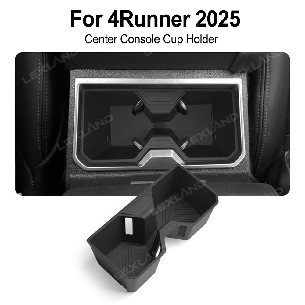4Runner Center Console Cup Holder Black Silicone Cup Insert for Toyota Interior Accessories