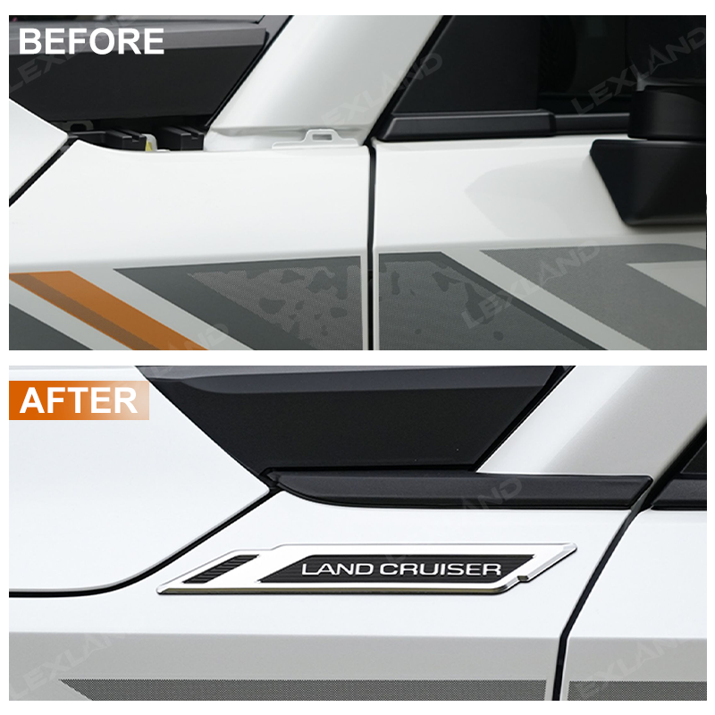 Land Cruiser Chrome Side Emblem Sticker Chrome Outer Side Board Badge Decor Trim