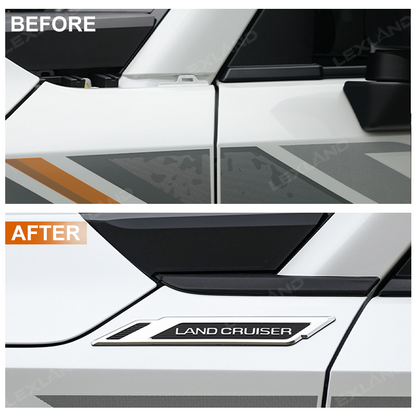 Land Cruiser Chrome Side Emblem Sticker Chrome Outer Side Board Badge Decor Trim