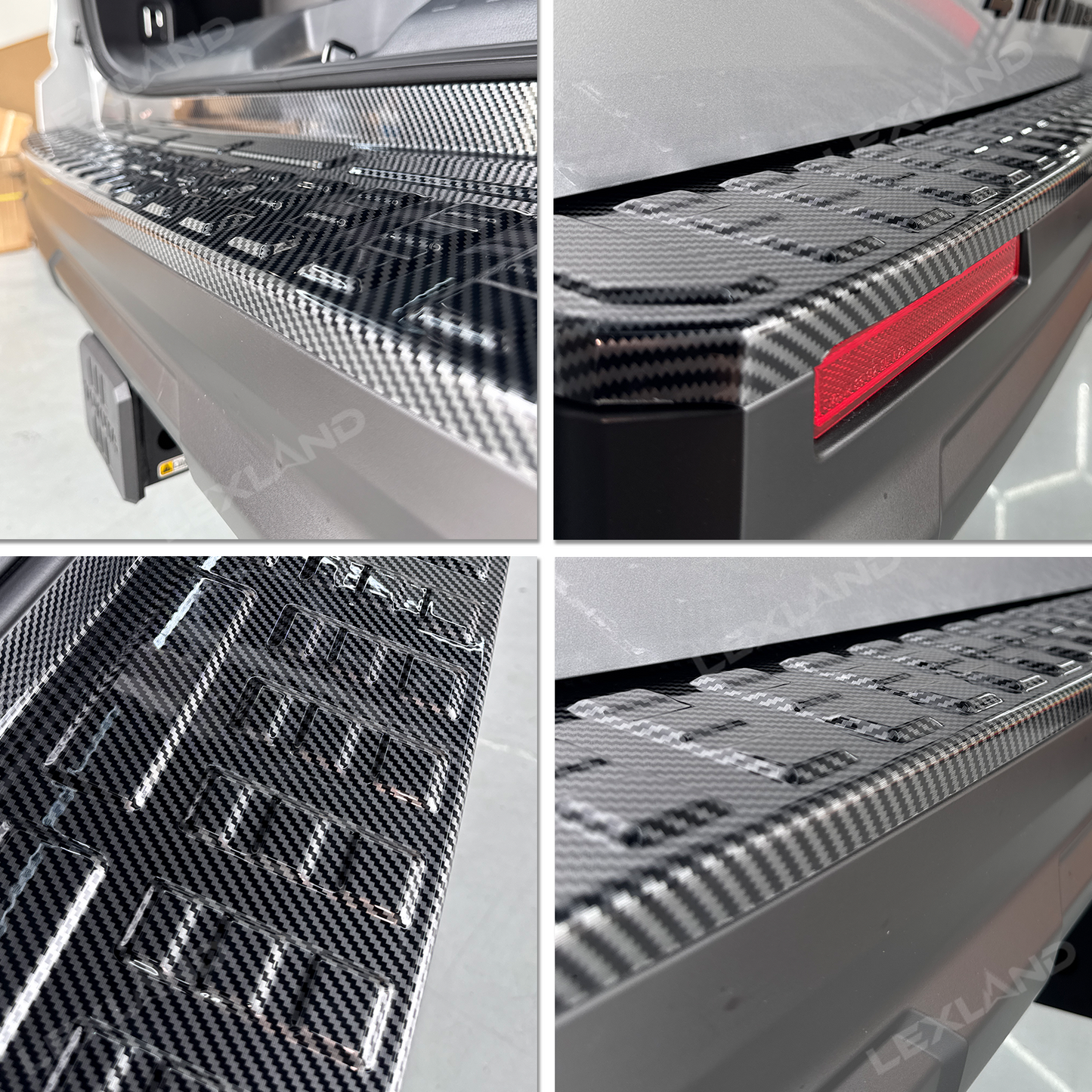 4Runner Rear Bumper Guard Plate Cover ABS Glossy Carbon Fiber Style Rear Sill Guard Board Protector