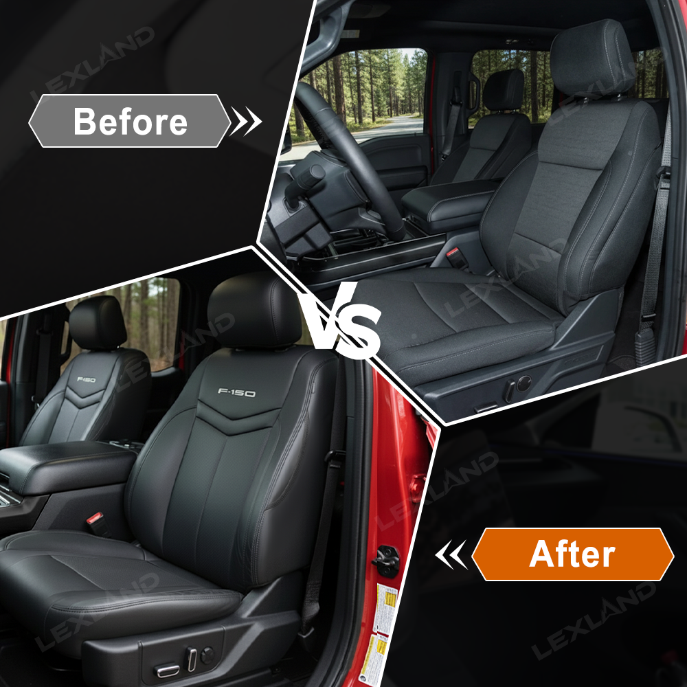F150 Seat Covers NAPPA Leather Full Coverage Seat Protector with F150 Letter Style