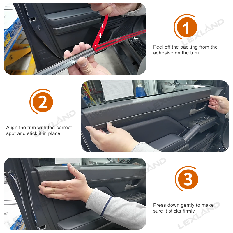 Tacoma Door Trim Cover ABS Front & Rear Door Protector Interior Trim Strip for Toyota