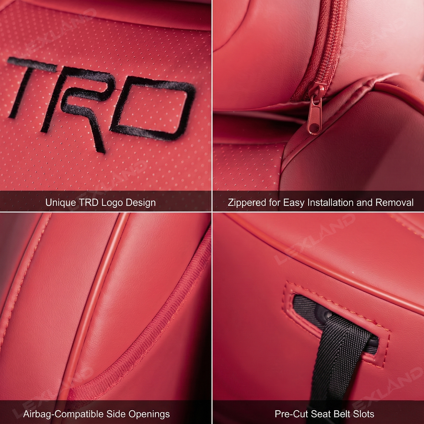 Tacoma 3rd Gen Seat Covers Embossed Seat Protectors with TRD Logo for Toyota