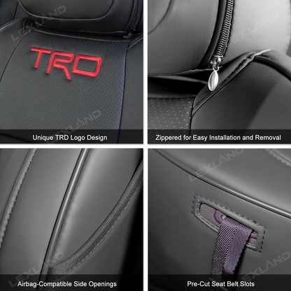 Tacoma /4Runner Seat Covers Embossed Nappa Leather Seat Protectors with TRD Logo for Toyota