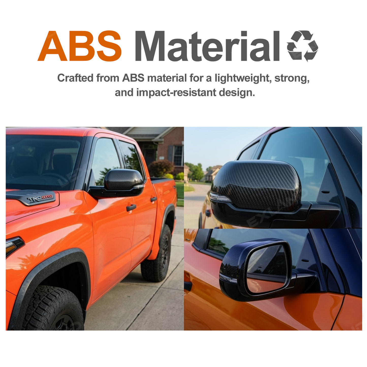 Tundra Mirror Caps ABS Side Mirror Covers Rearview Mirror Overlay for Toyota