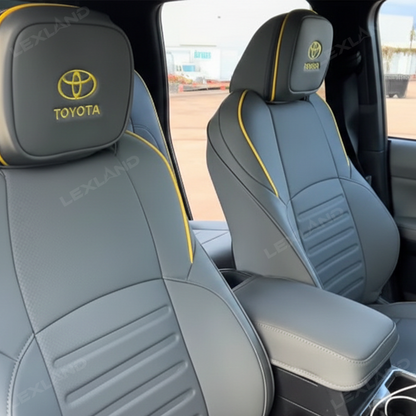 4Runner Seat Covers Embossed Nappa Leather Seat Protector Set with TRD Pro Style for Toyota