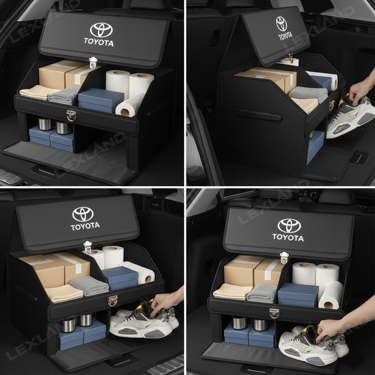 Toyota Trunk Storage Box Trunk Organizer with Toyota Logo Luggage Storage Bag