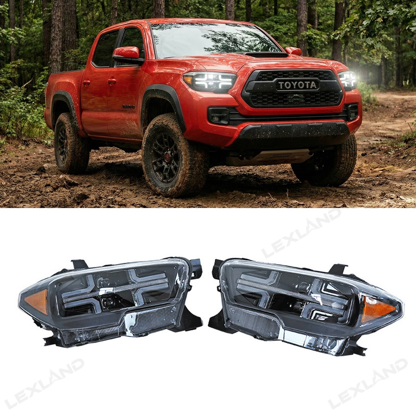 Tacoma Head Lights LED Headlights Upgrade Assembly with Sequential Turn Signal