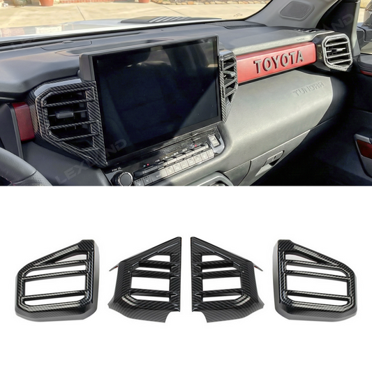 Tundra Dashboard Air Vent Covers AC Vent Overlays ABS Interior Trim 4PCS for Toyota