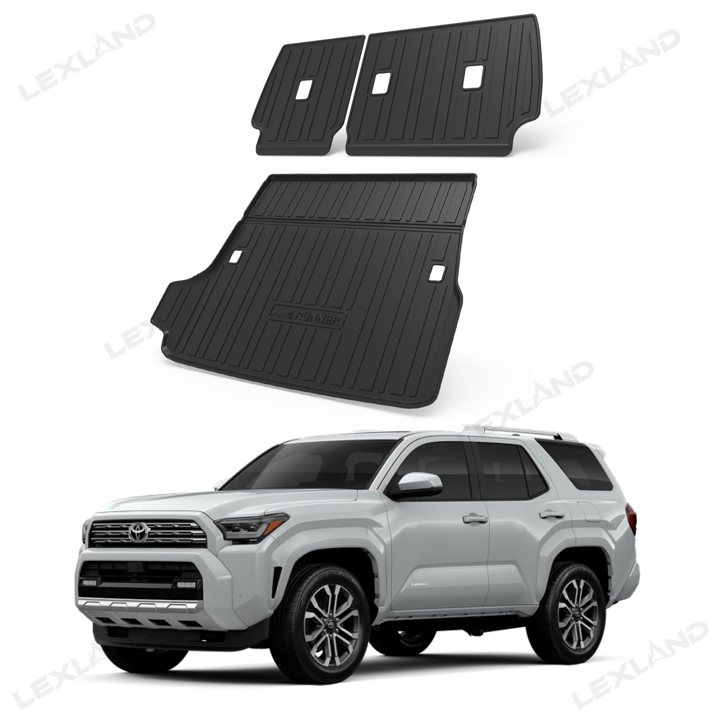 4Runner Cargo Mat & Seat Back Protector Set TPE All-Weather Trunk Mat for Toyota