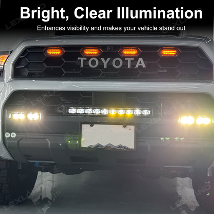 4Runner TRD-Style Front Bumper Grille with Amber Light & LED Light Bar for Toyota