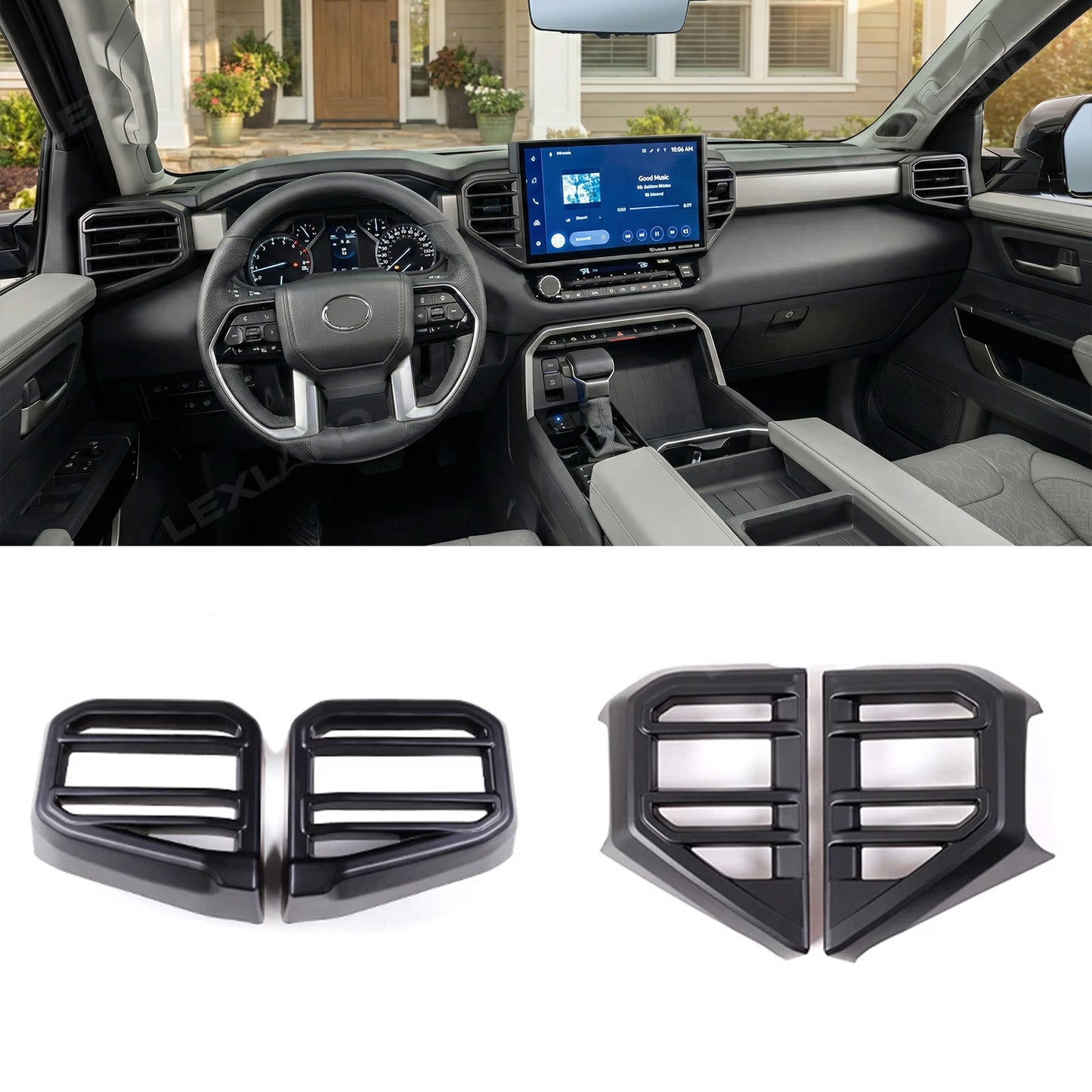 Tundra Dashboard Air Vent Covers AC Vent Overlays ABS Interior Trim 4PCS for Toyota