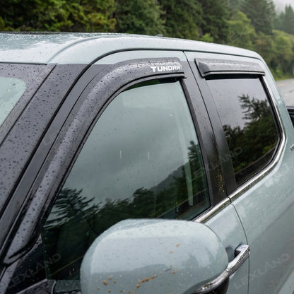 Tundra Window Visor Deflectors with TUNDRA Letter Style Tape-On Rain Guards Sun Shield