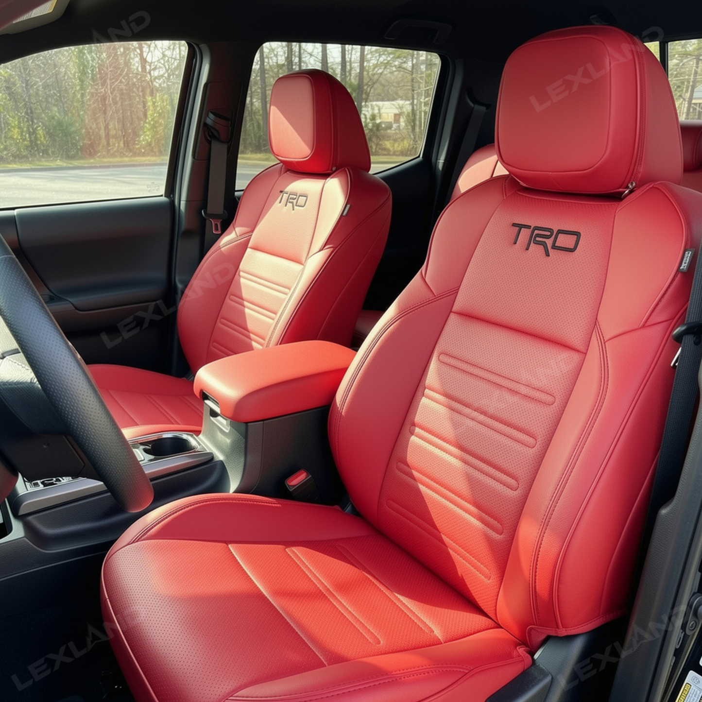 Tacoma 3rd Gen Seat Covers Embossed Seat Protectors with TRD Logo for Toyota