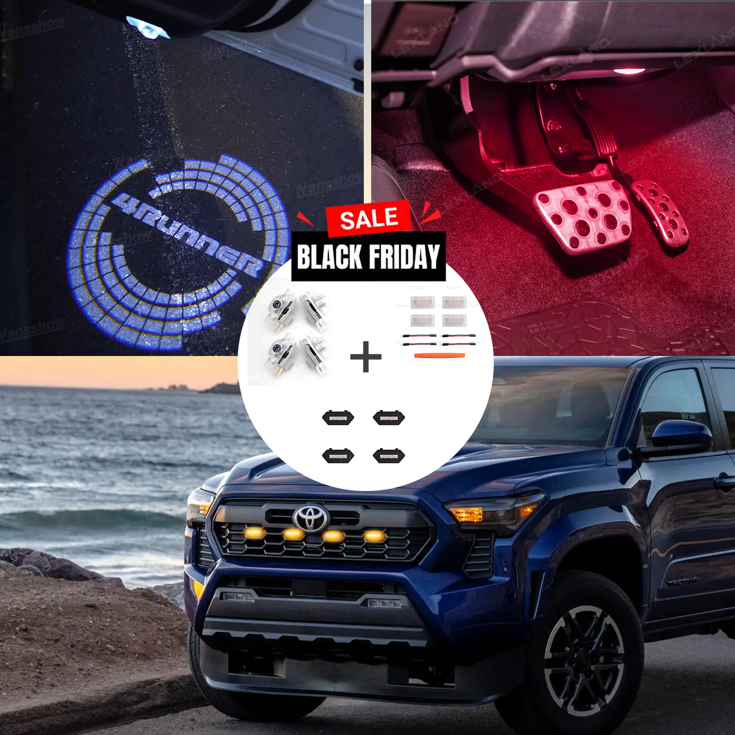 4Runner LED Door Welcome Lights & LED Front Grille Lights & Footwell Ambien Light