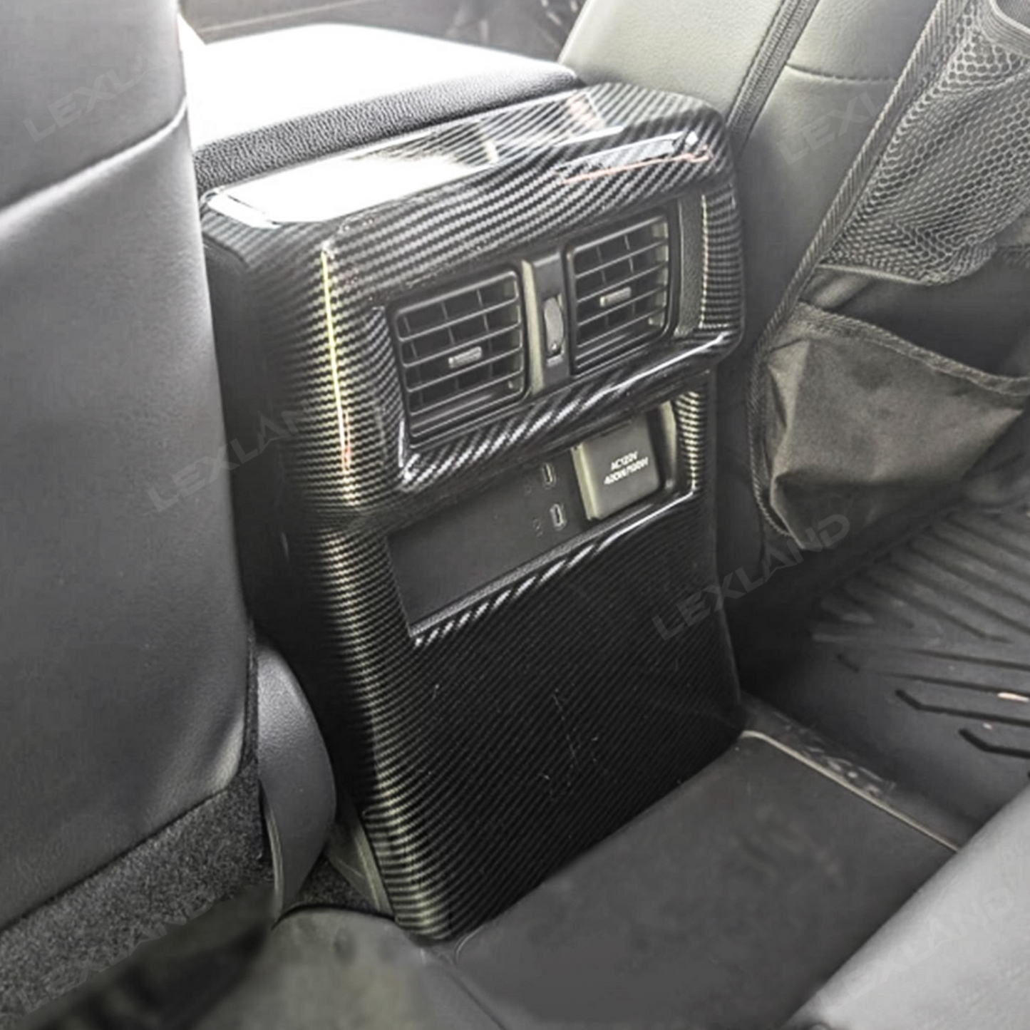 4Runner Rear Air Vent Cover ABS Glossy Carbon Fiber Style Interior Kick Guard Protector