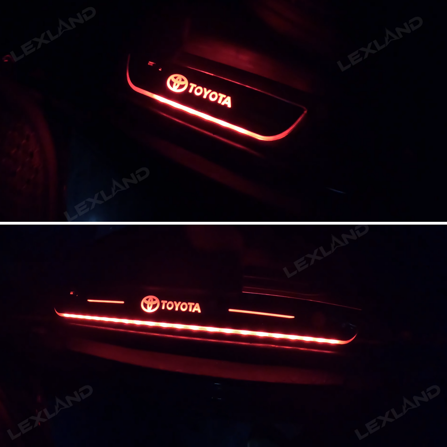 4Runner/Tacoma Illuminated Door Sill Plates RGB LED Door Sill Protectors Trim Covers for Toyota