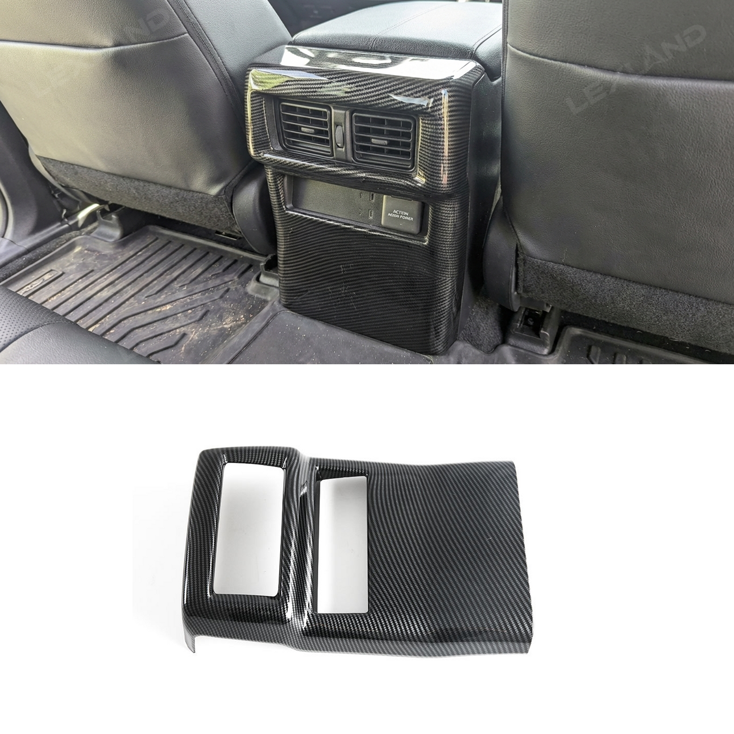 4Runner Rear Air Vent Cover ABS Glossy Carbon Fiber Style Interior Kick Guard Protector