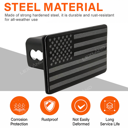 4Runner American Flag Hitch Cover Cap Carbon Steel Trailer Hitch Receiver Cover for Toyota