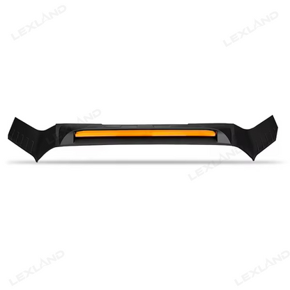 4Runner Hood Protector with Amber LED Light Matte Black Hood Shield Deflector for Toyota