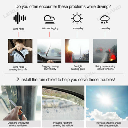 Tundra Window Visor Deflectors with TUNDRA Letter Style Tape-On Rain Guards Sun Shield