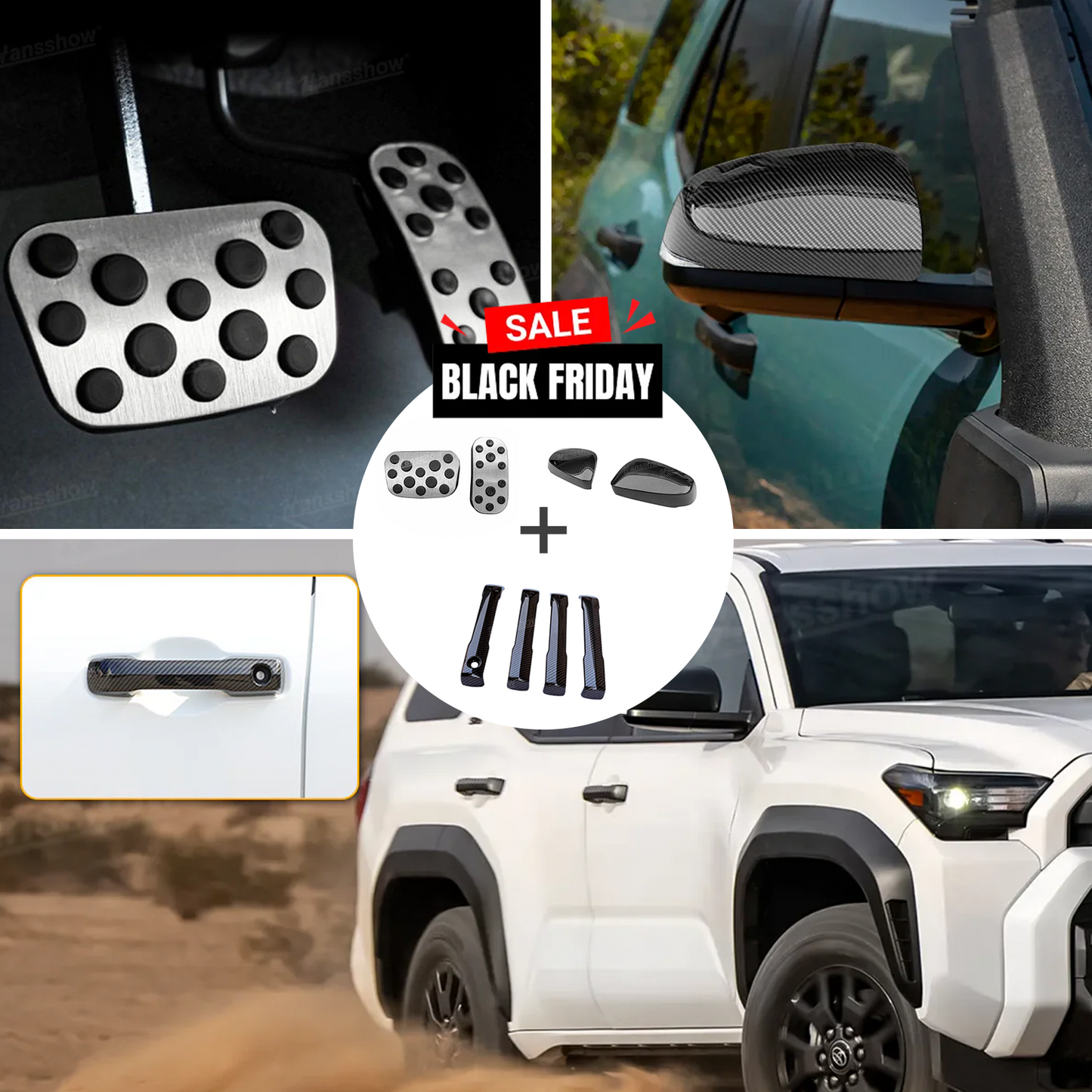 4Runner Door Handle Cover & Side Mirror Cover & Aluminum Foot Pedal Cover
