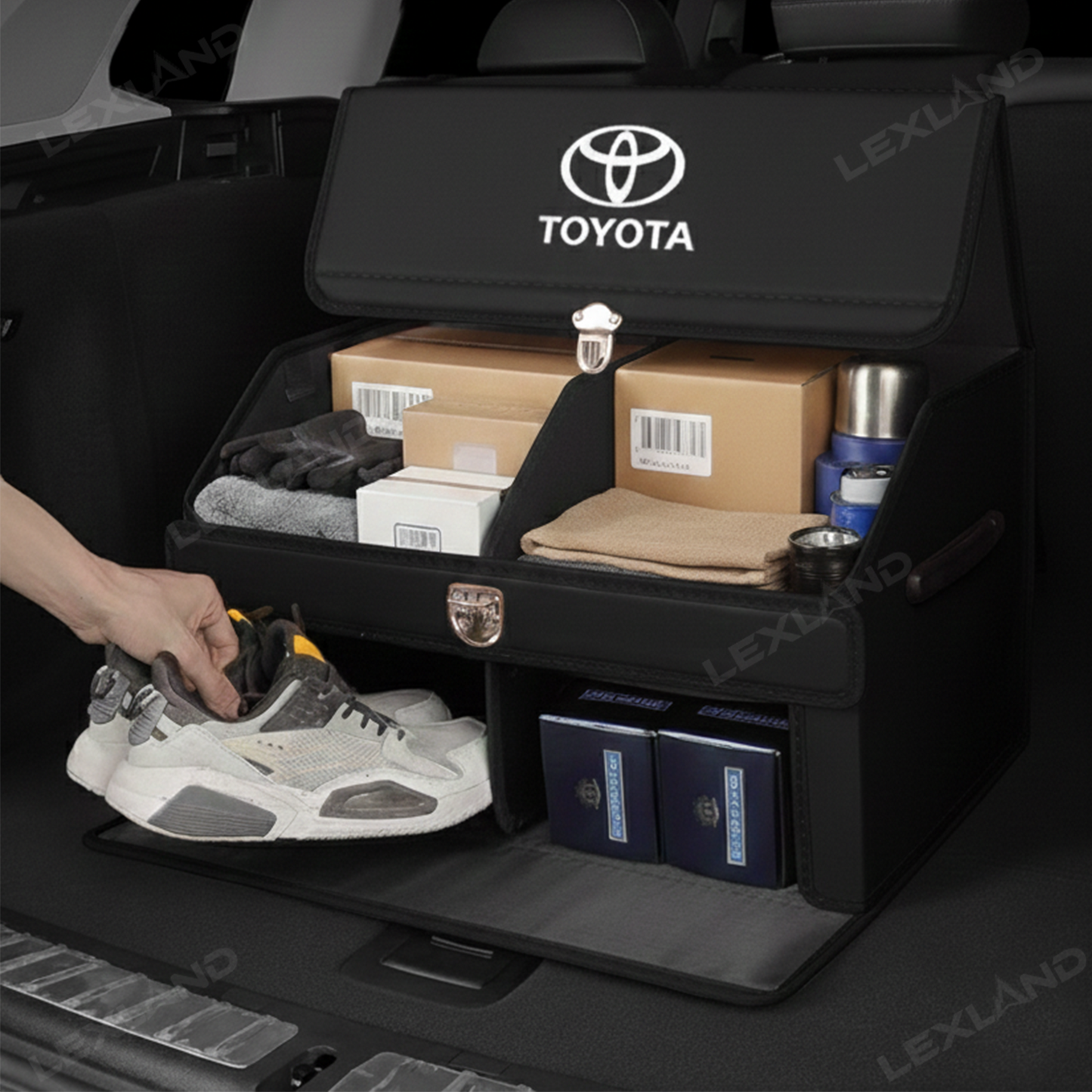 Toyota Trunk Storage Box Trunk Organizer with Toyota Logo Luggage Storage Bag