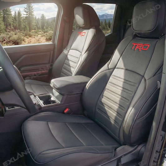 Tacoma /4Runner Seat Covers Embossed Nappa Leather Seat Protectors with TRD Logo for Toyota