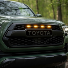 Tacoma Front Grille with Amber Lights Front Bumper Grille Replacement Kit for Toyota