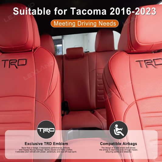 Tacoma 3rd Gen Seat Covers Embossed Seat Protectors with TRD Logo for Toyota