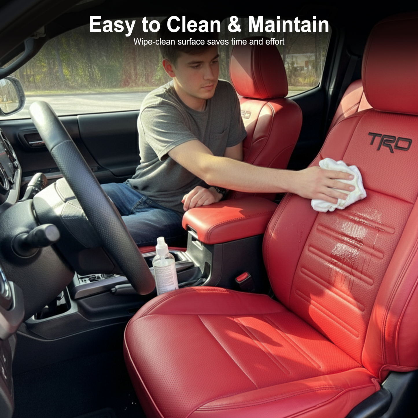 Tacoma 3rd Gen Seat Covers Embossed Seat Protectors with TRD Logo for Toyota