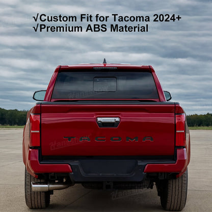 Tacoma Tailgate Letters ABS Tailgate Insert Matte Black/Carbon Fiber Texture Rear Emblem for Toyota