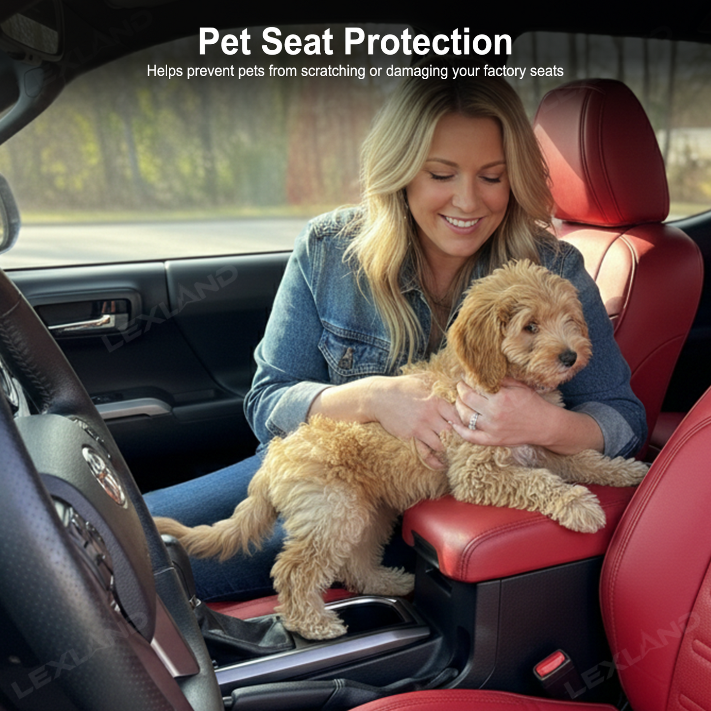 Tacoma 3rd Gen Seat Covers Embossed Seat Protectors with TRD Logo for Toyota