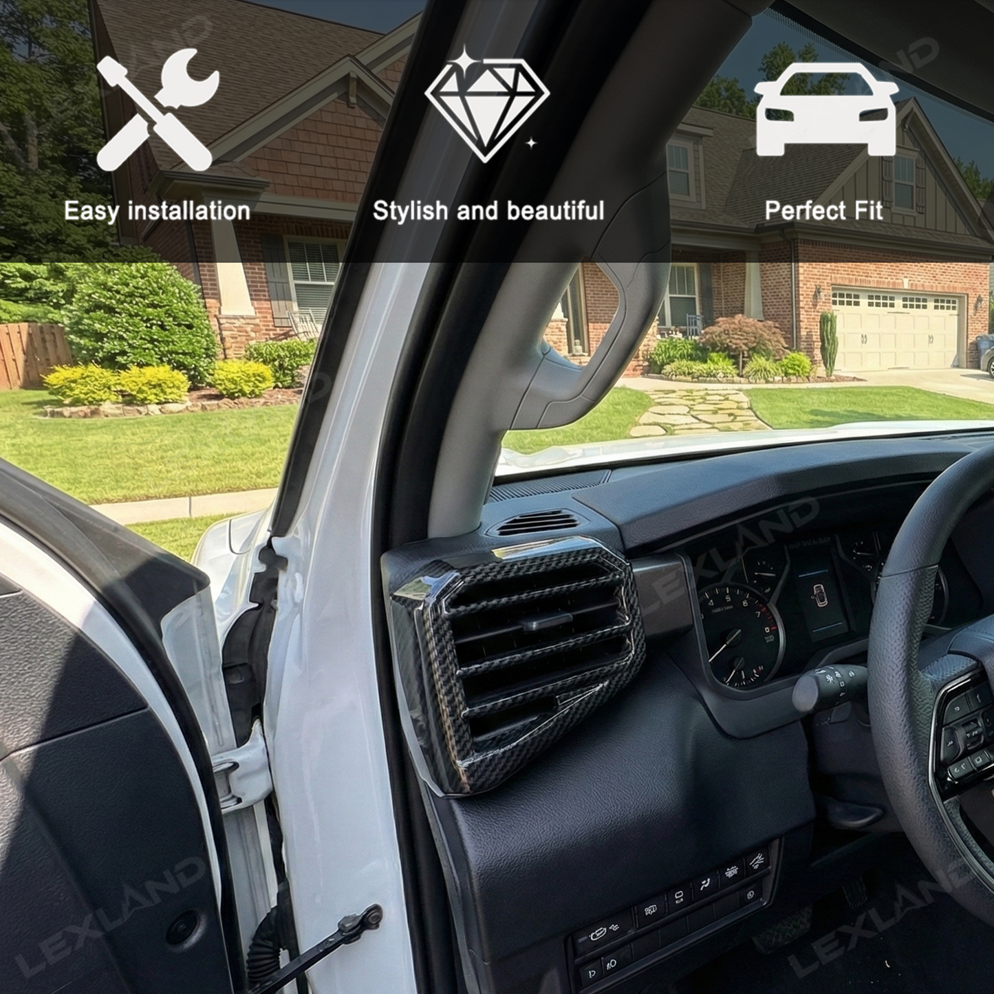 Tundra Dashboard Air Vent Covers AC Vent Overlays ABS Interior Trim 4PCS for Toyota