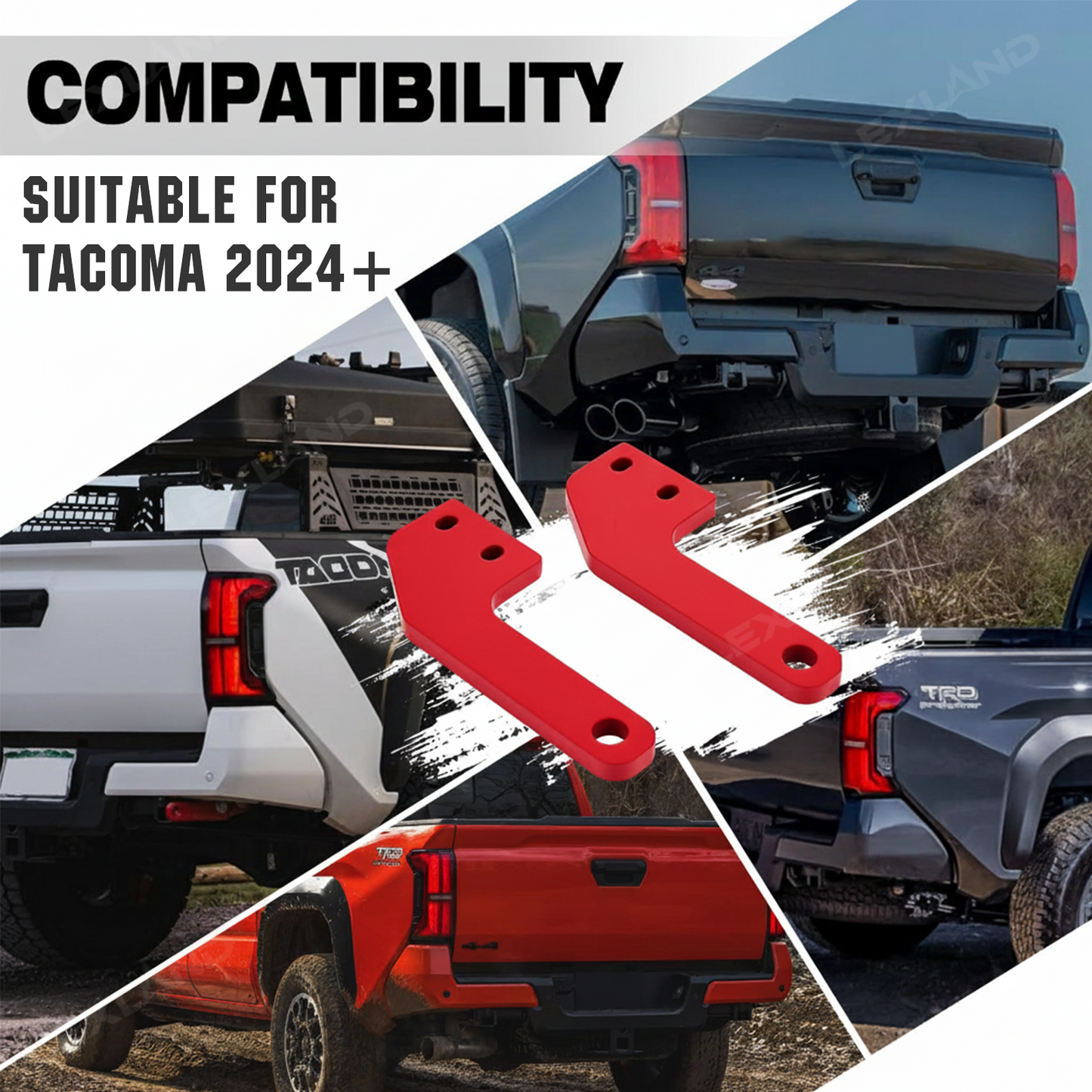 Tacoma Rear Tow Hook Red Rear Recovery Points for Toyota