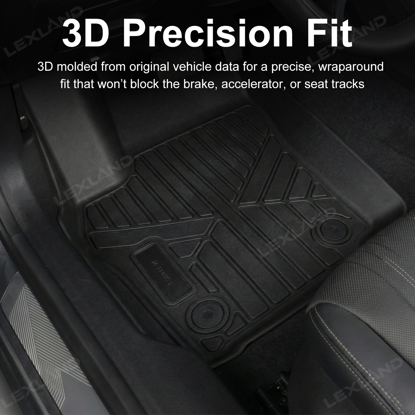 Tacoma Floor Mats All Weather TPE Floor Liners with Anti-Slip Spikes for Toyota