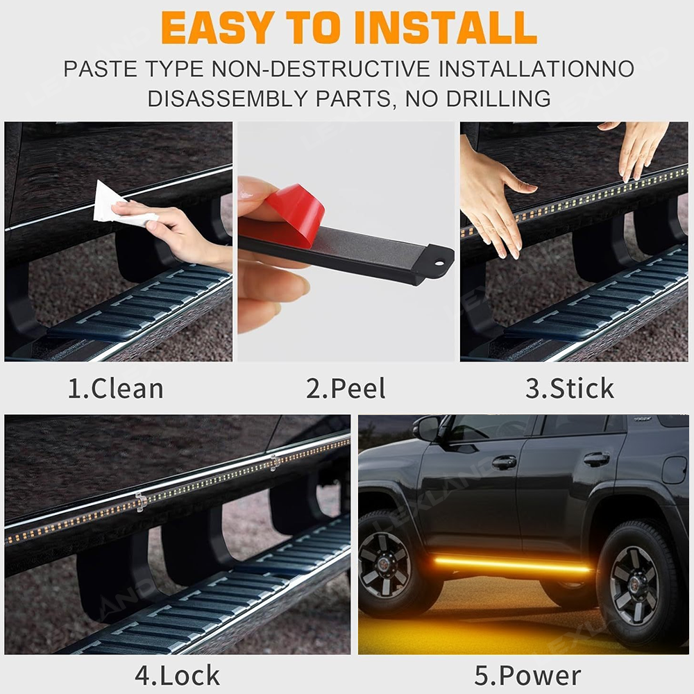 Tacoma/4Runner Running Board Amber Flash LED Strip Kit