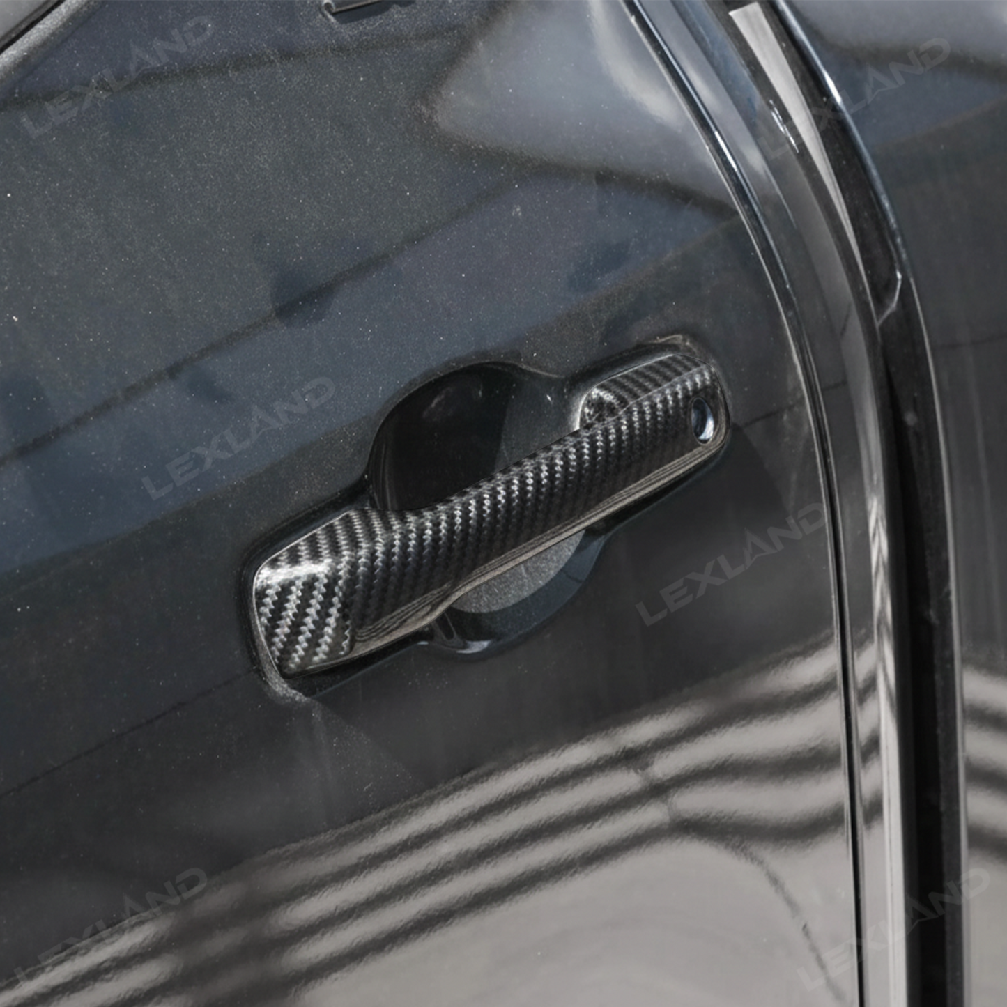 Tundra Door Handle Cover Trim ABS Carbon Fiber Style Protector Overlay for Toyota