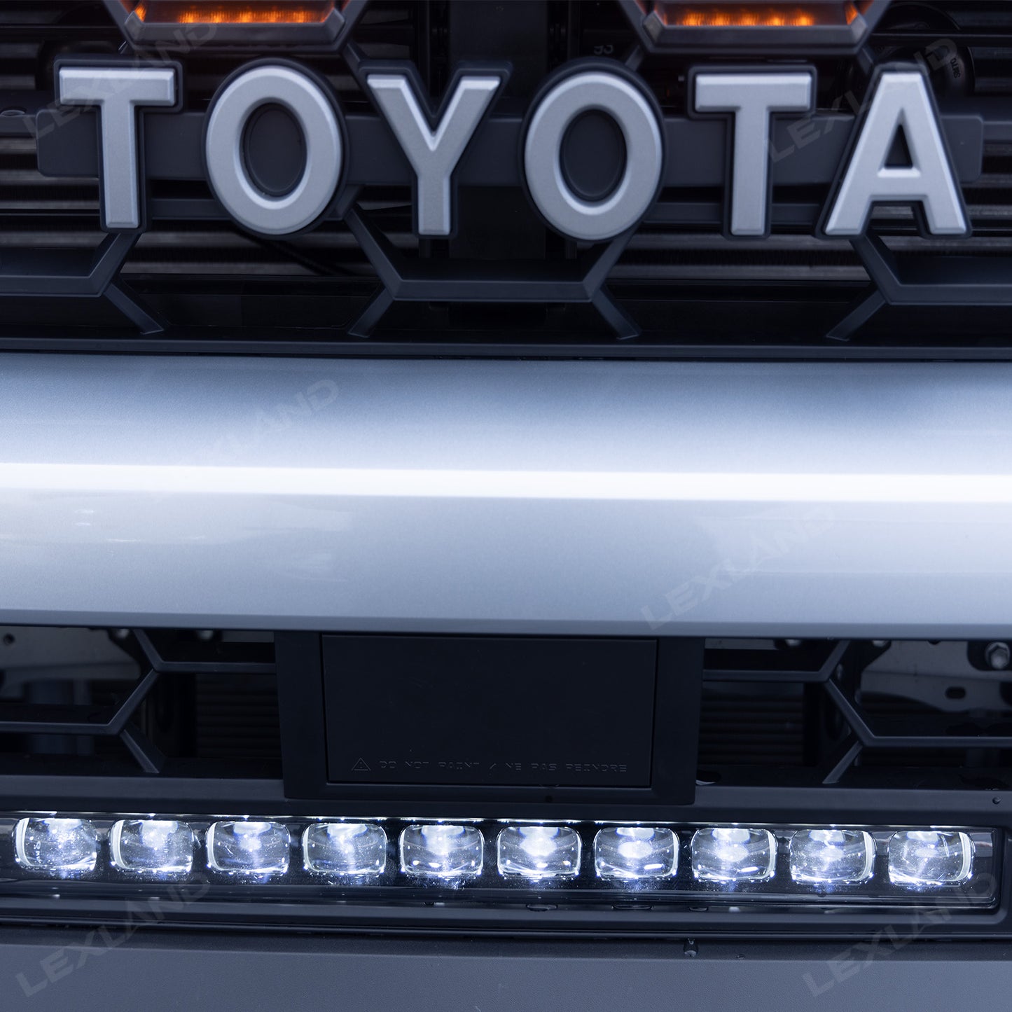 4Runner TRD-Style Front Bumper Grille with Amber Light & LED Light Bar for Toyota