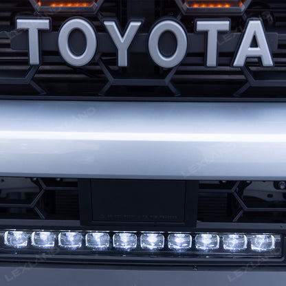 4Runner TRD-Style Front Bumper Grille with Amber Light & LED Light Bar for Toyota