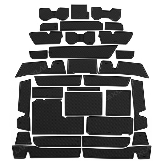 Tundra Interior Door Slot Mats Anti-Slip Storage Tray Pads Full Coverage Set 31 PCS for Toyota
