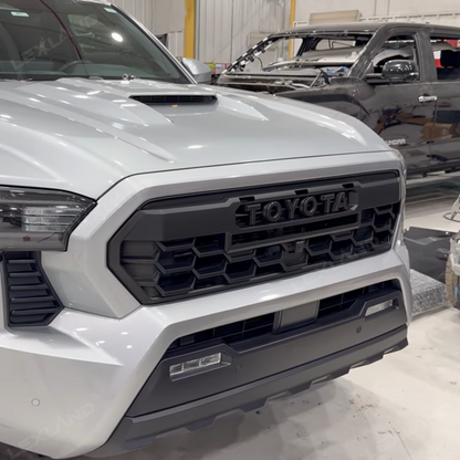 Tacoma Front Bumper Grille With LED & Light Bar Racing Grills With TRD PRO Style Upgrade for Toyota