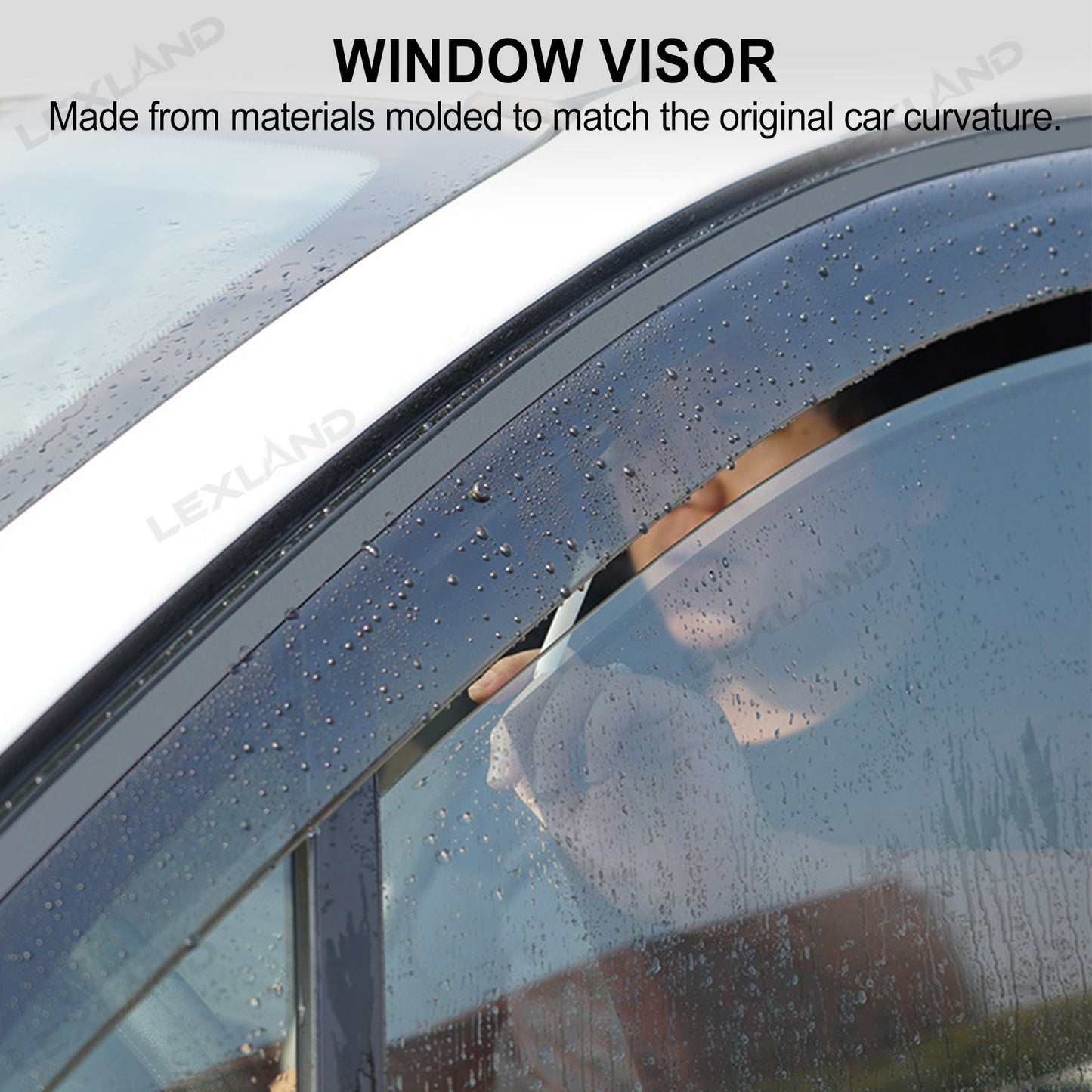 Tundra Window Visor Deflectors with TUNDRA Letter Style Tape-On Rain Guards Sun Shield