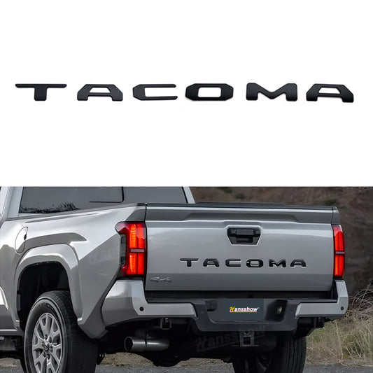 Tacoma Tailgate Letters ABS Tailgate Insert Matte Black/Carbon Fiber Texture Rear Emblem for Toyota