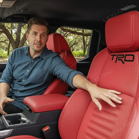 Tacoma /4Runner Seat Covers Full Coverage Embossed Seat Protector with TRD Letter Style for Toyota