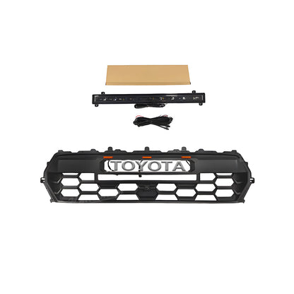 Tacoma Front Bumper Grille With LED & Light Bar Racing Grills With TRD PRO Style Upgrade for Toyota
