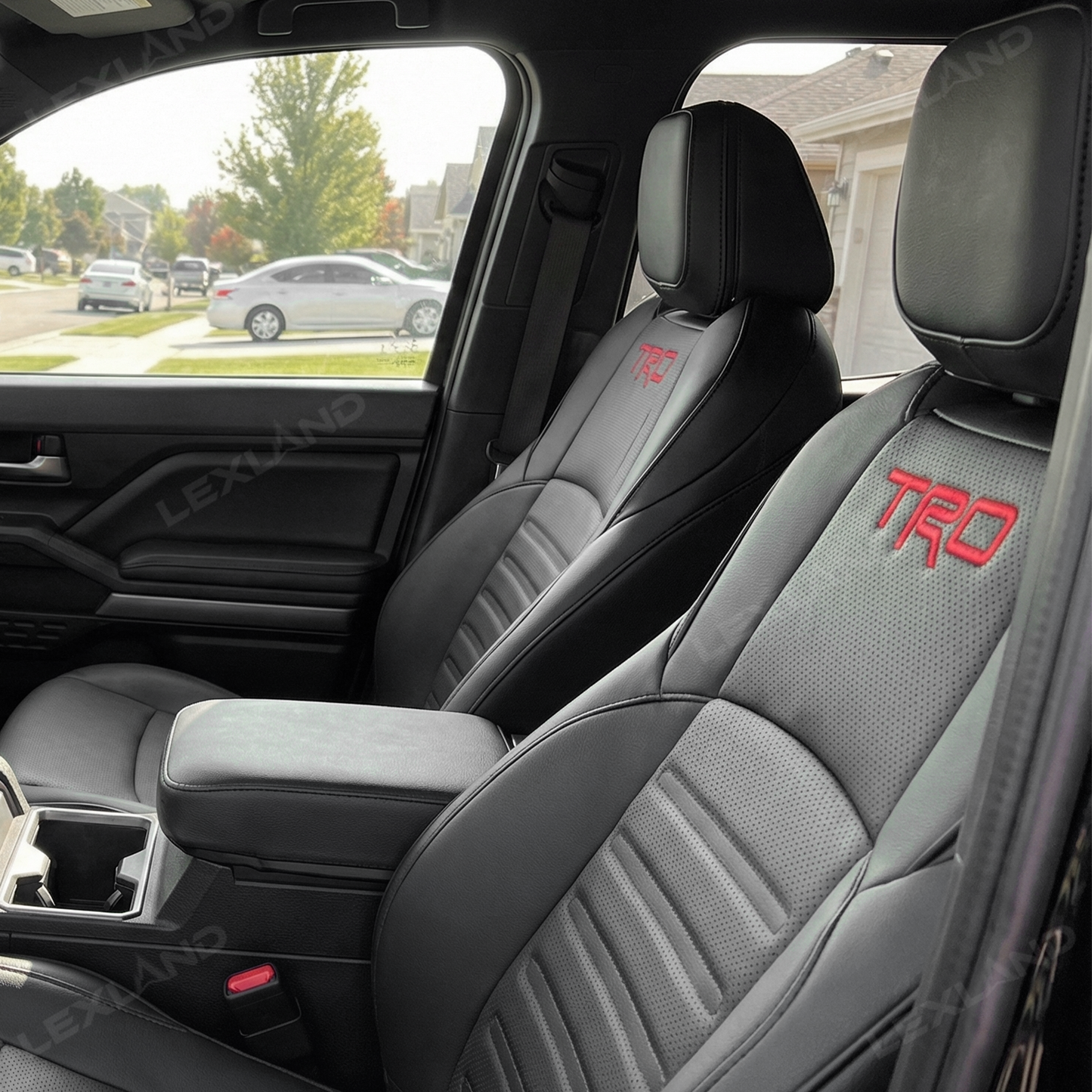 Tacoma /4Runner Seat Covers Embossed Nappa Leather Seat Protectors with TRD Logo for Toyota