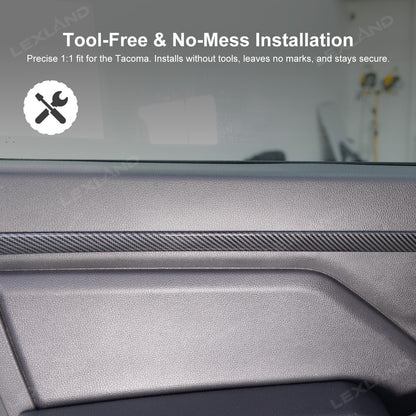 Tacoma Door Trim Cover ABS Front & Rear Door Protector Interior Trim Strip for Toyota